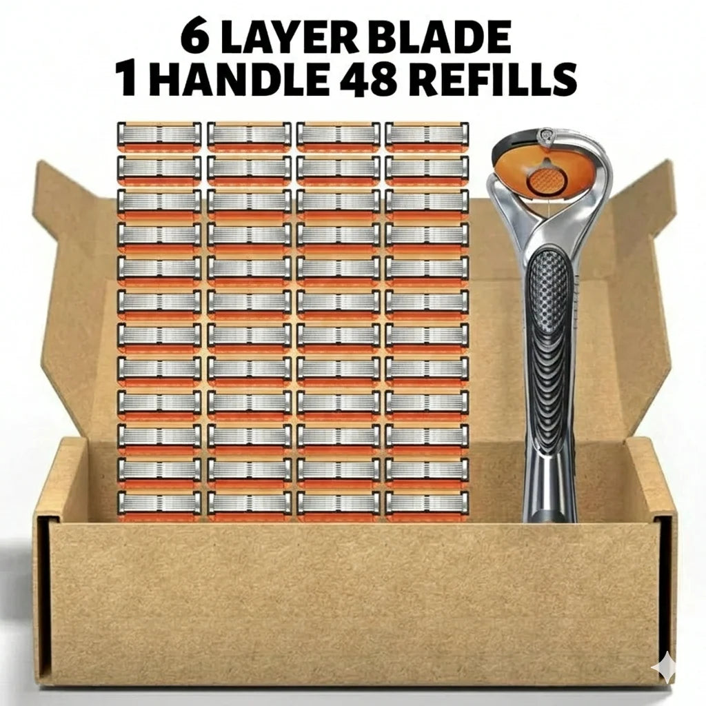 Smart Shave Pro Kit – 48 Advanced Razor Refills + Free Handle Included